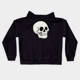 Traditional Tattoo Smiling Skull Head Without Eyes Kids Hoodie